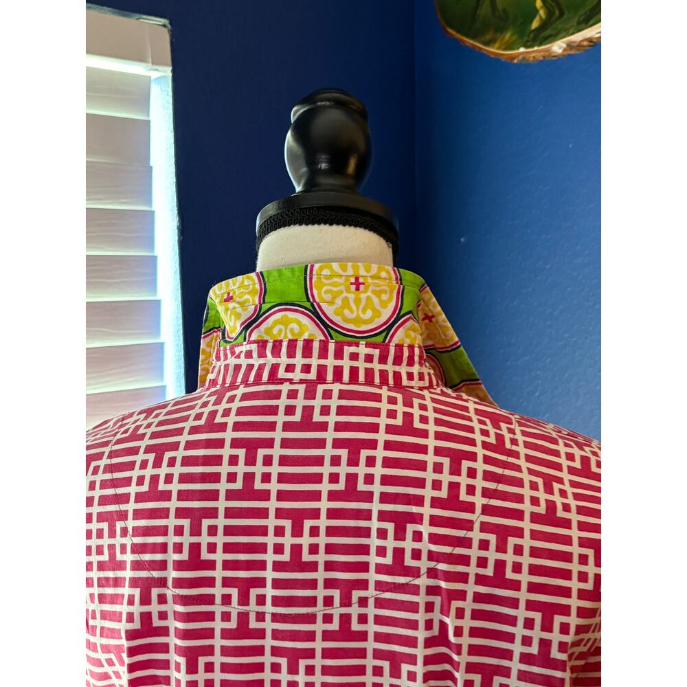 Tizzie Button‑Front Vibrant Geometric & Contrast Cuff Detail - Picture 7 of 9
